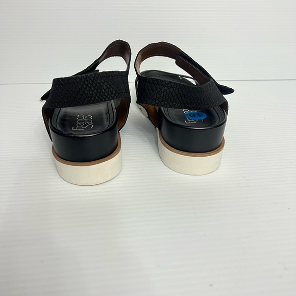 Franco Sarto Ankle Strap Wedge Leather Sandals size 10M black NWT - Picture 6 of 7